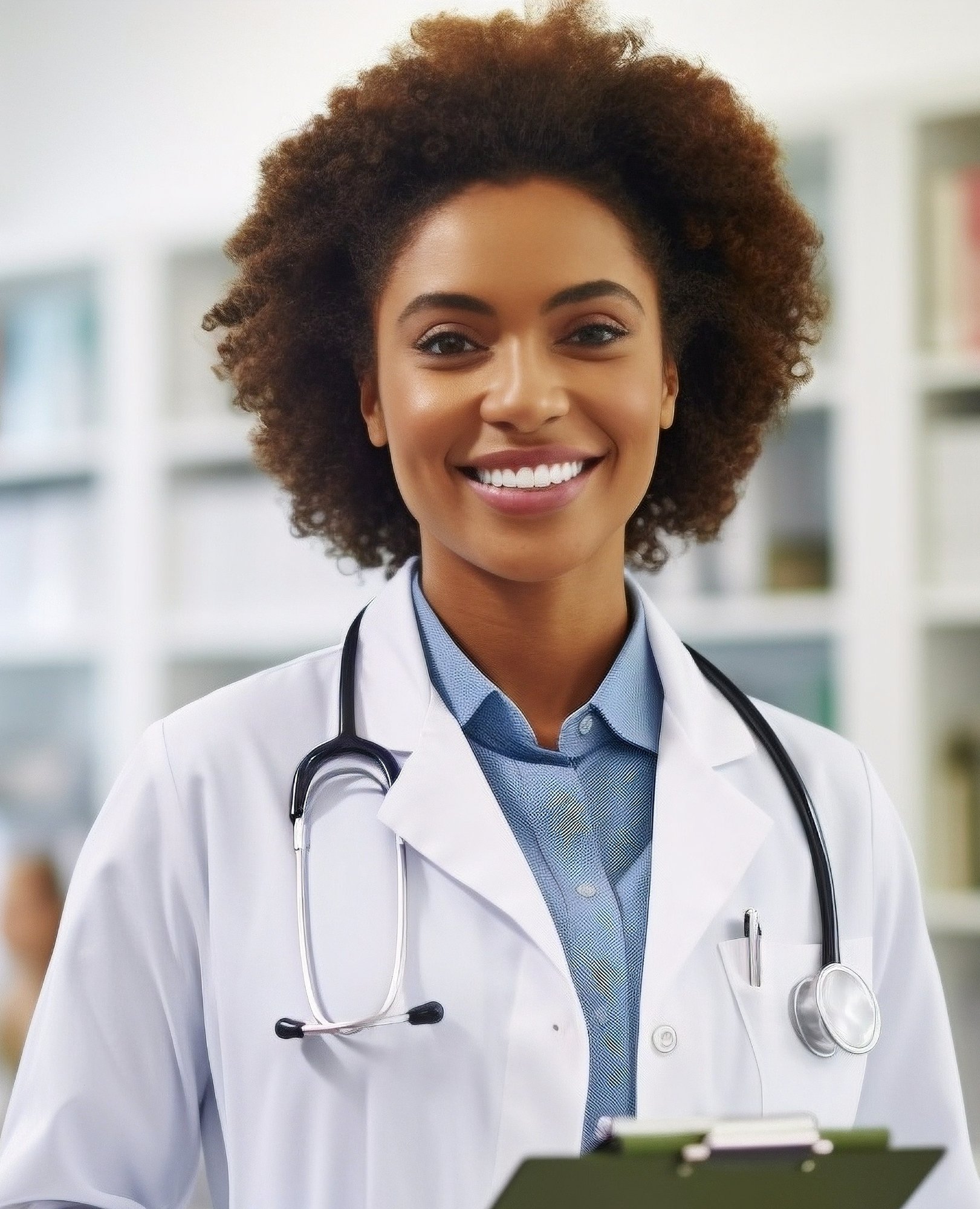 nurse smiling at the camera